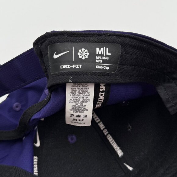 Nike Dri-Fit Club Cap James Madison University JMU Hat Strapback Size M/L Purple - Picture 9 of 13